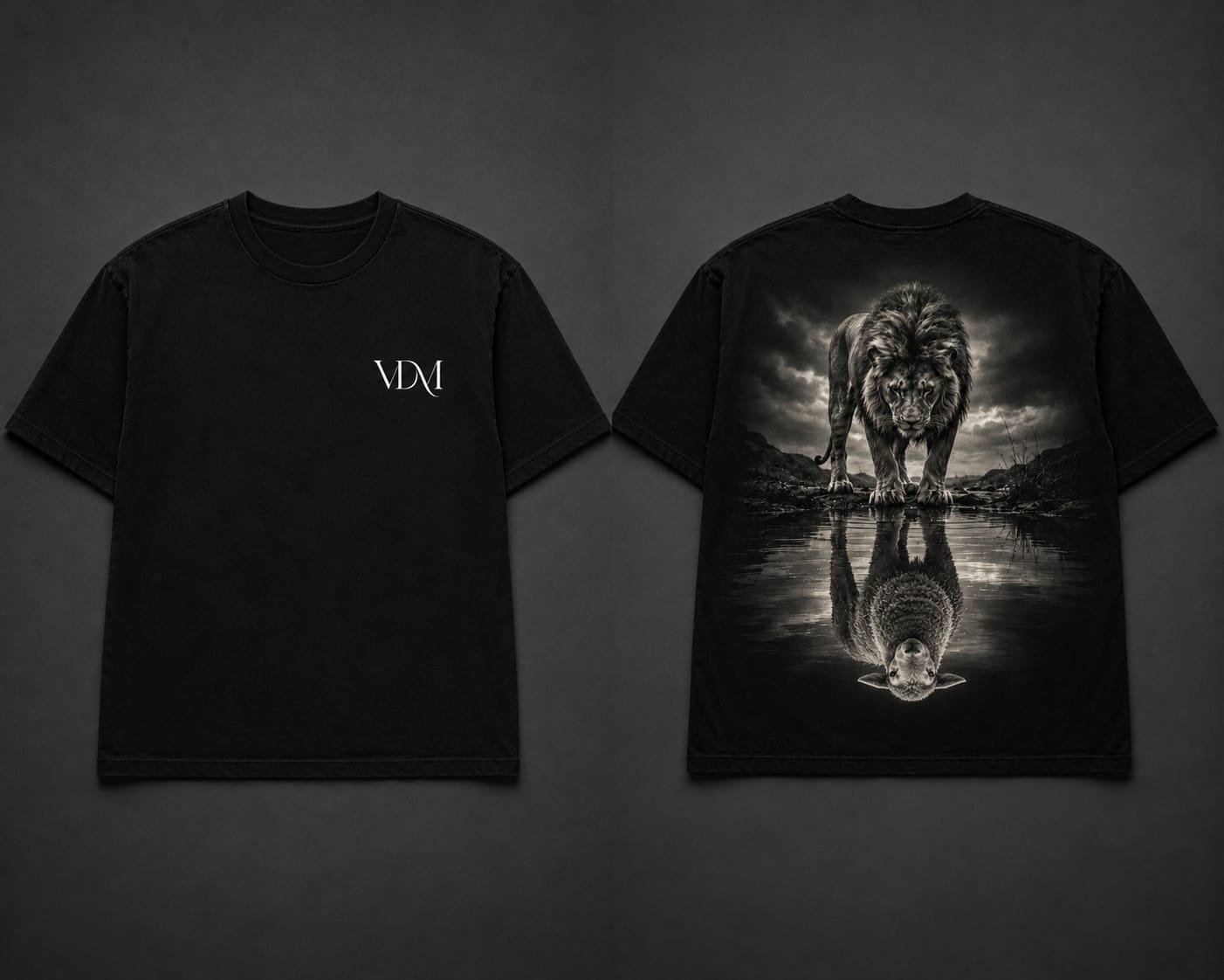 VDM Lion and Lamb Tee in Black
